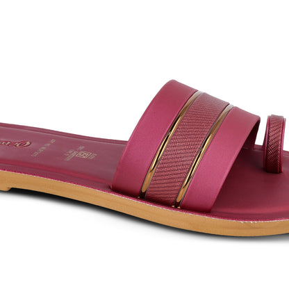 Women's Slide Sandals - WLR73015 Maroon