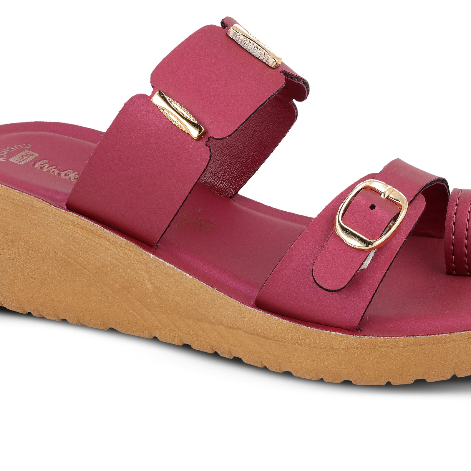 Women's Wedge Heel Sandals  - WLR74020 Maroon