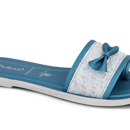 Women's Slide Sandals - WLR73002 Peacock Blue