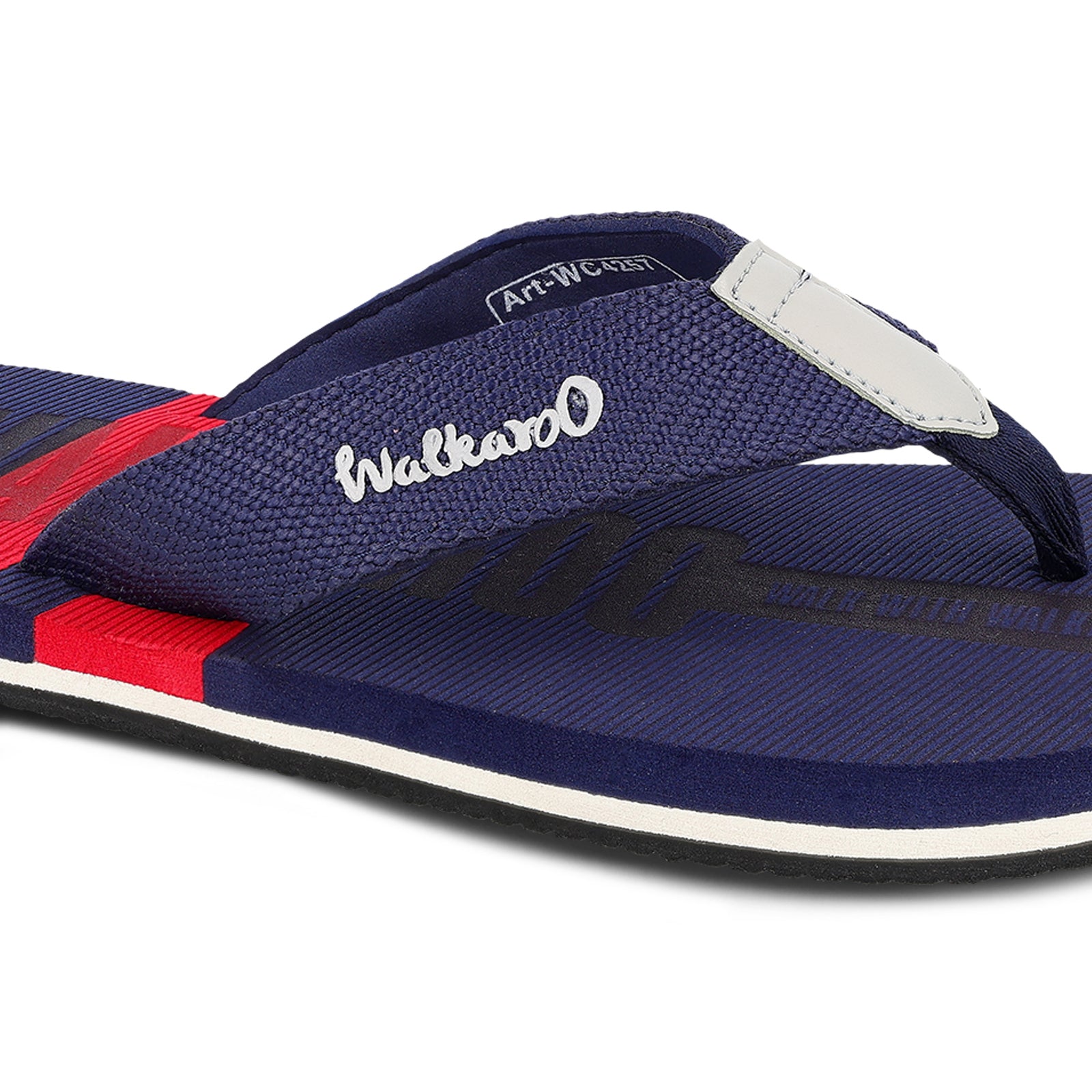 Men's Flip Flop Slippers - WC4257 Navy Blue Red