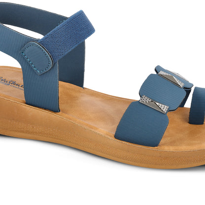 Women's Wedge Heel Sandals  - WLR77021 Peacock Blue