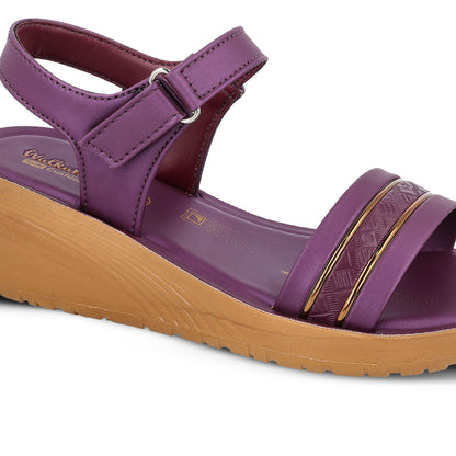 Women's Wedge Heel Sandals  - WLR77025 Plum