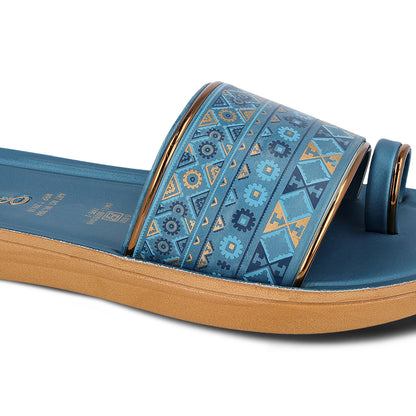 Women's Slide Sandals - WL7684 Peacock Blue