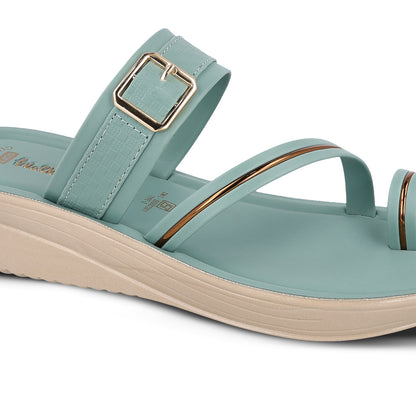 Women's Wedge Heel Sandals  - WLR72032 Teal Blue