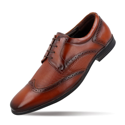 JOHN TAYLOR Men's Brogue Leather Formal Shoes - JT97525 Brown