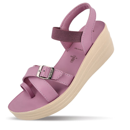 Women's Wedge Heel Sandals  - WLP78012 Mauve