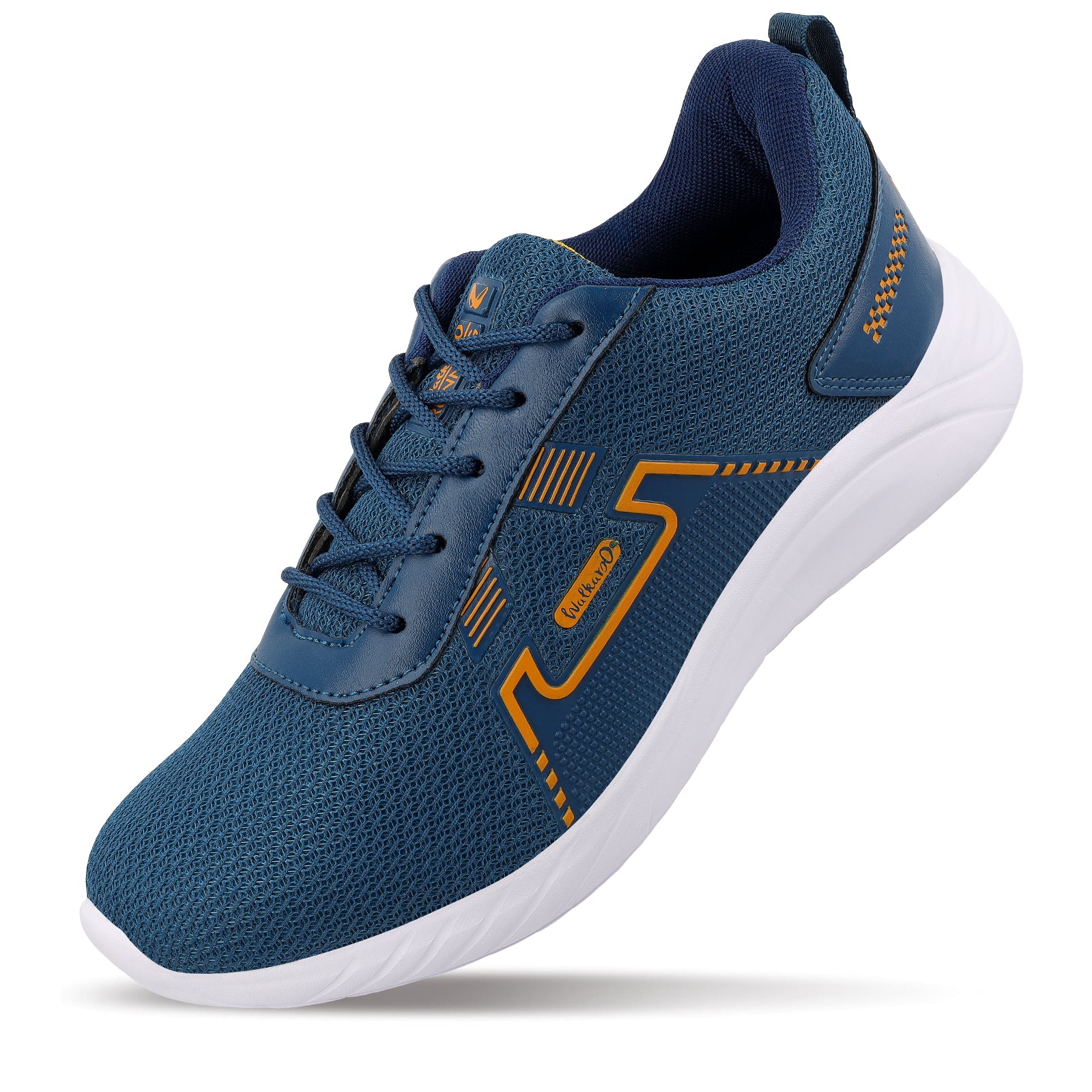 Men's Lace-up walking Shoes - WS3065 Teal Yellow