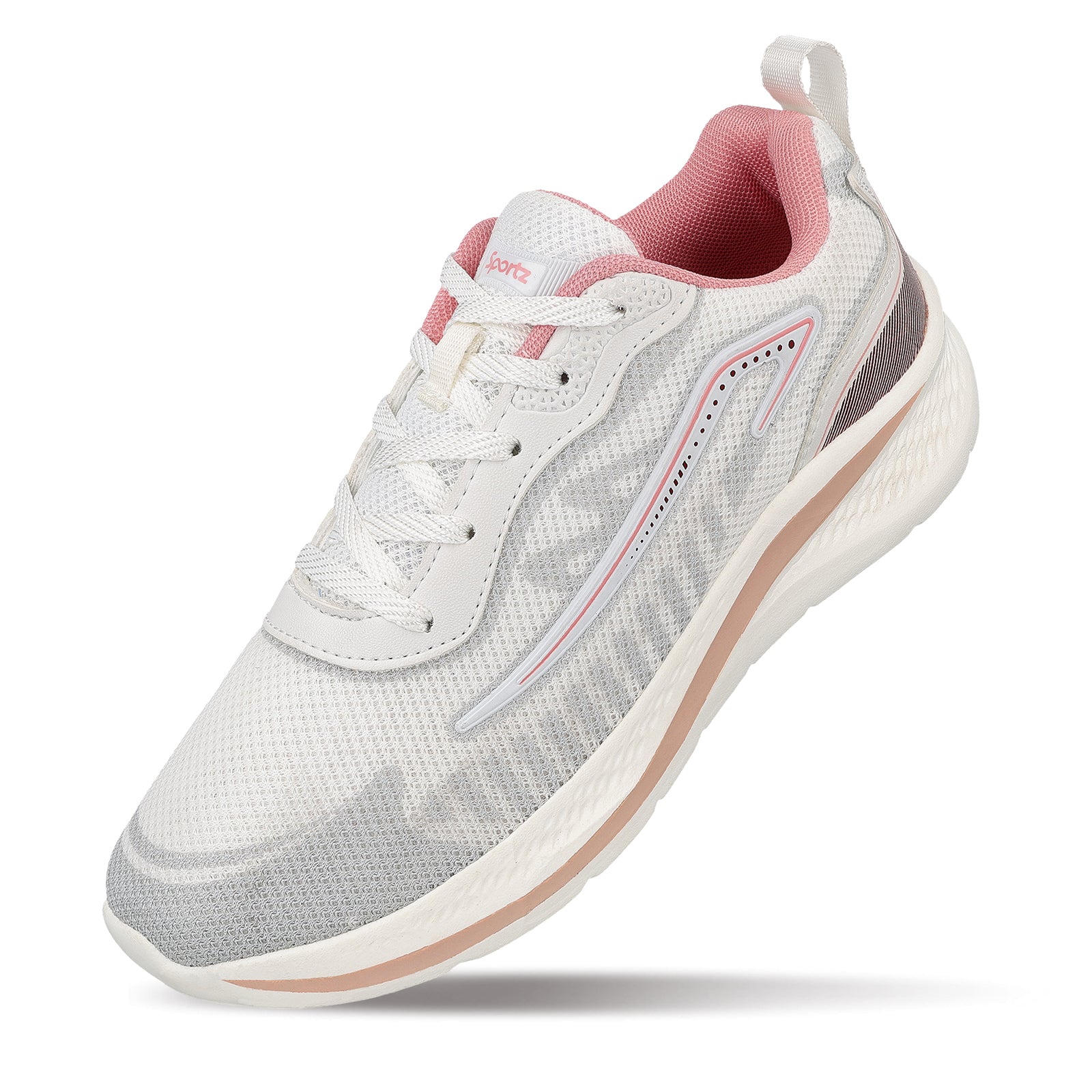 Women's Lace-up Sports Shoe - WS9918 White