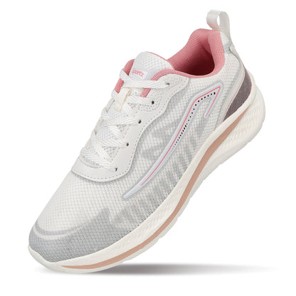Women's Lace-up Sports Shoe - WS9918 White