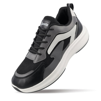 Men's Lace-up Walking Shoes - WS9129 Black Grey