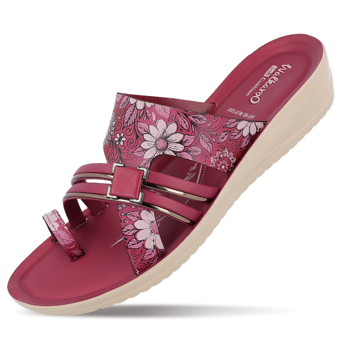 Women's Daily Wear Sandals - WLR75207 Maroon