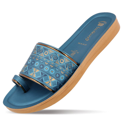 Women's Slide Sandals - WL7684 Peacock Blue