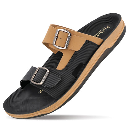 Men's Daily Wear Comfort Sandals - WGP53210 Black Beige