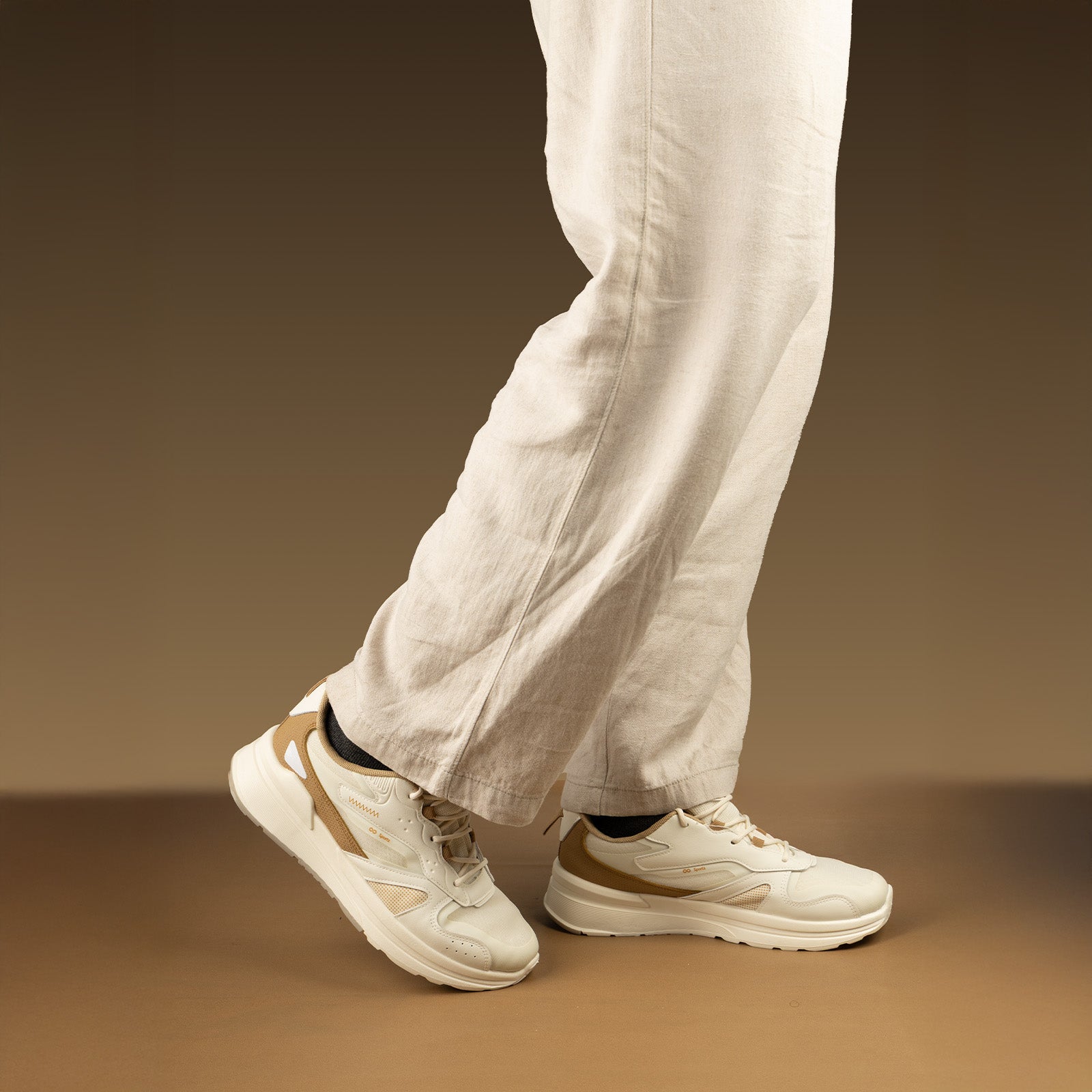 Men's Sports Sneakers - WY3490 White Beige