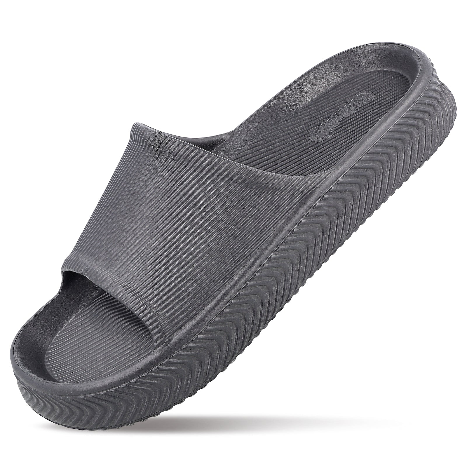 Walkaroo Mens Flip Flop Sliders  - WC8737 Dark Grey