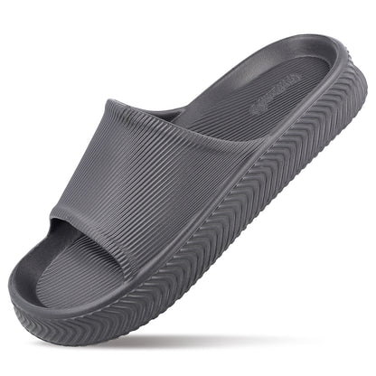 Walkaroo Mens Flip Flop Sliders  - WC8737 Dark Grey