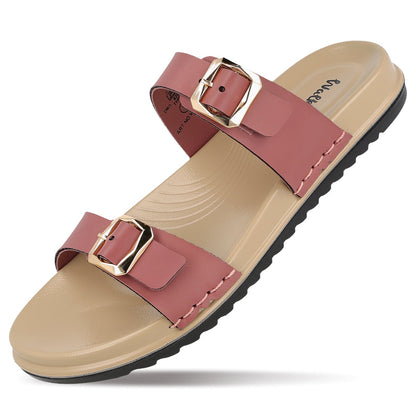 Women's Daily Wear Comfort Sandals - WLP74044 Dusty Rose