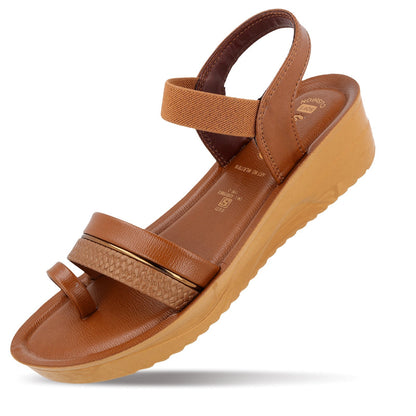 Women's Wedge Heel Sandals  - WLR77018 Brown