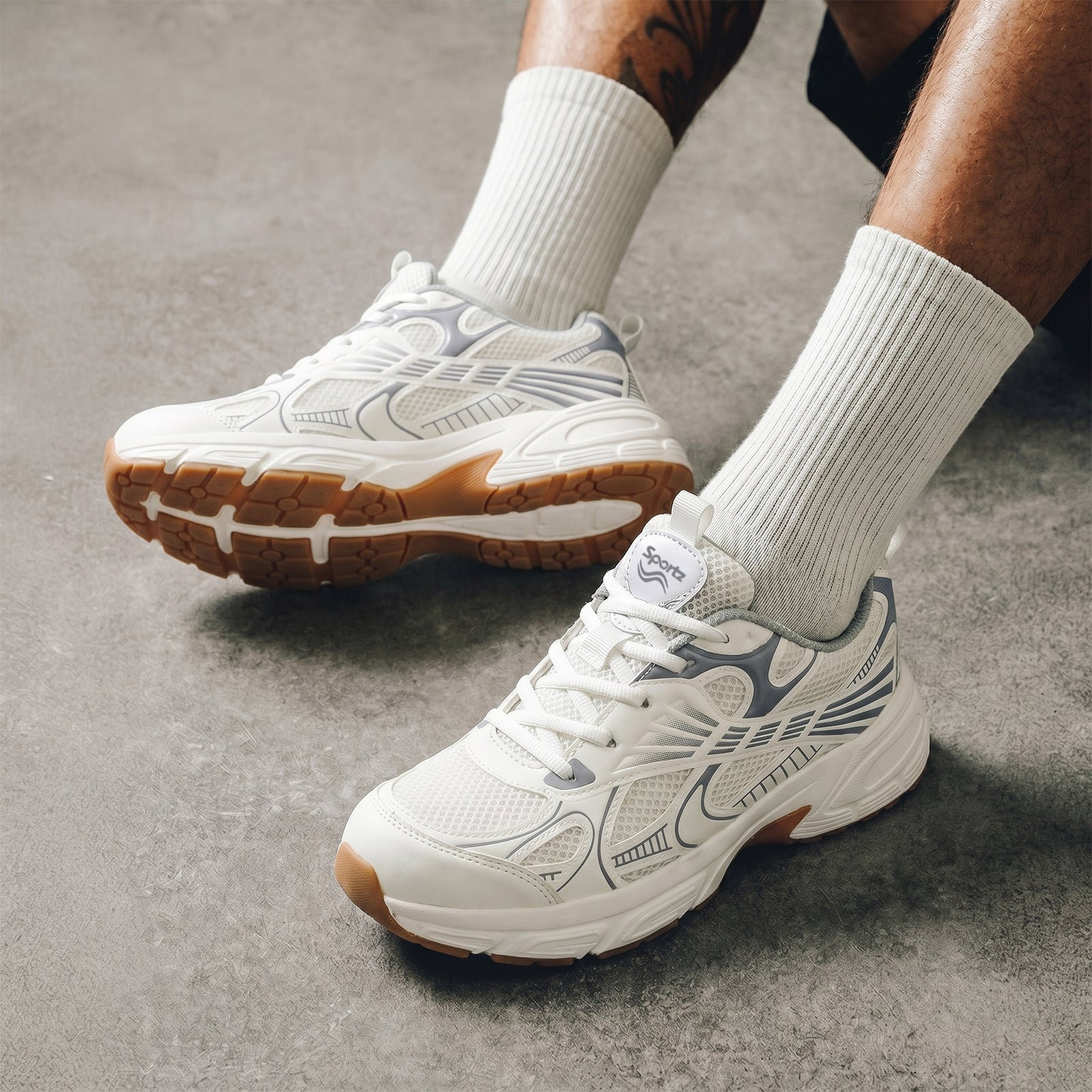 Men's Lace-up Sports Shoe -ONG97003 White