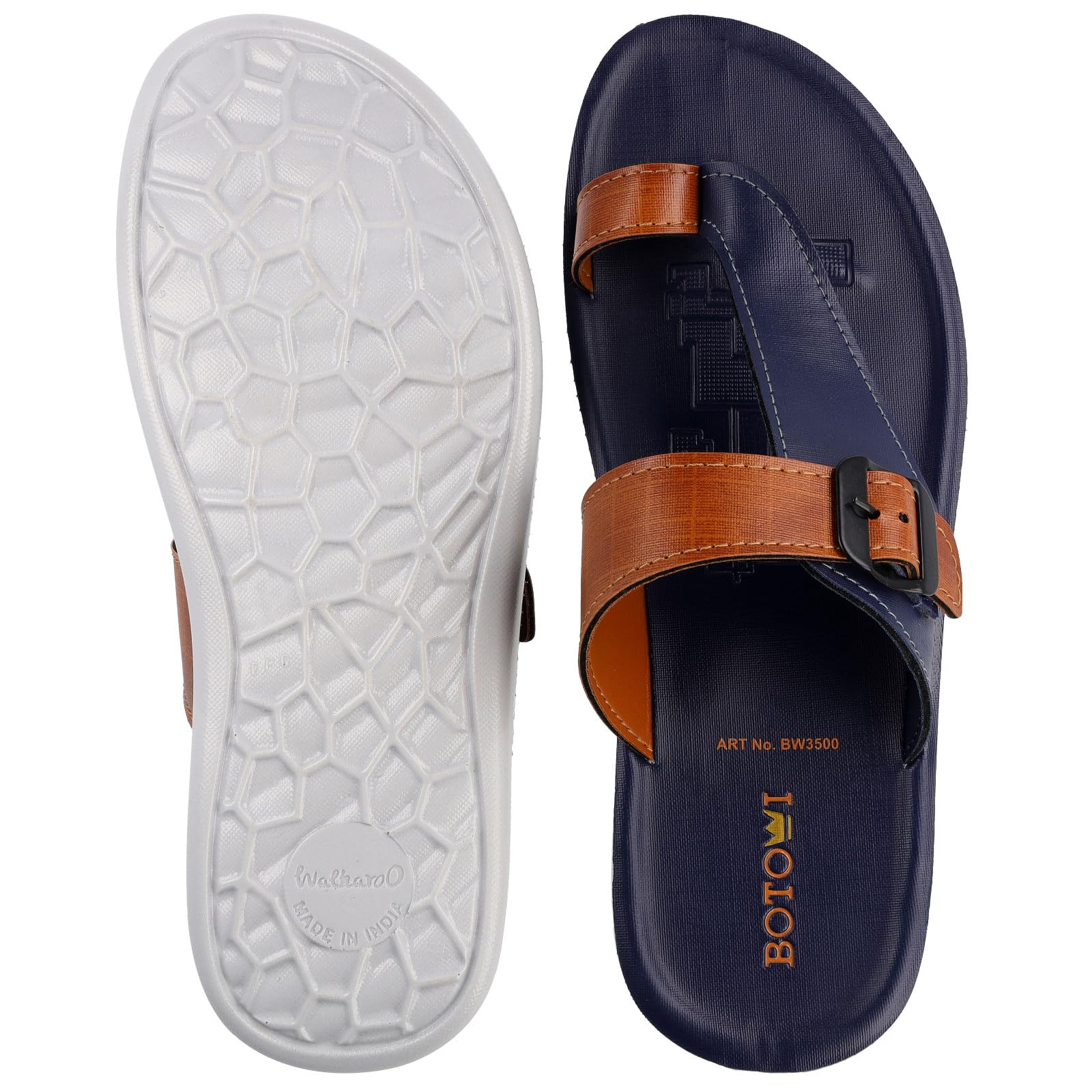 BOTOWI Men's Daily Wear Sandal - BW3500 Blue Tan