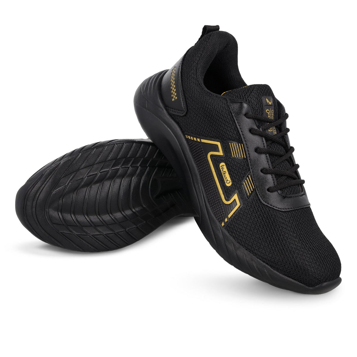 Men's Lace-up walking Shoes - WS3065 Black Gold