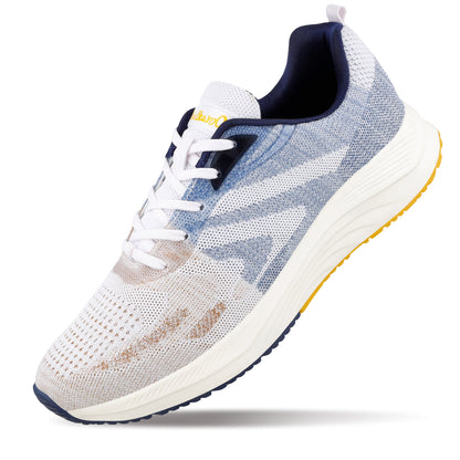 Men's Lace-up Sports Shoe - WS9109 Beige Blue