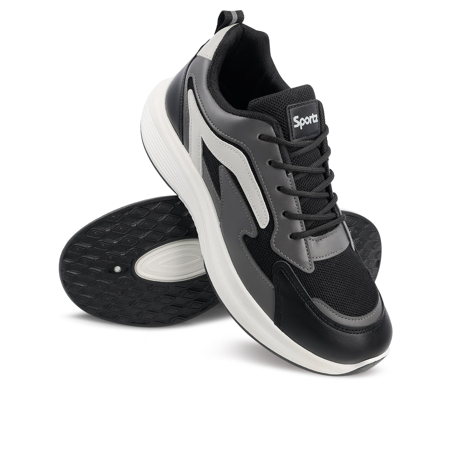 Men's Lace-up Walking Shoes - WS9129 Black Grey