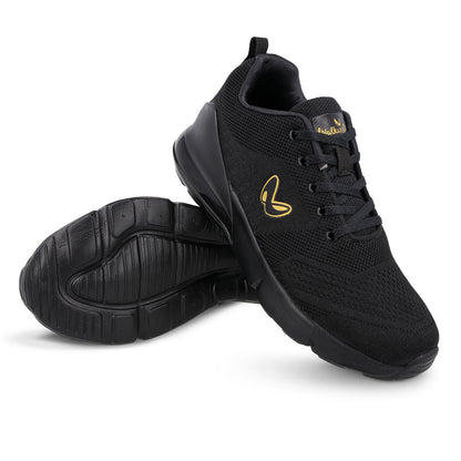 ALPHA-GO Men's Lace-up Sports Shoe - XS9751 Black Gold