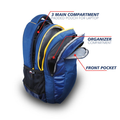 Strabo Oslo 15 inch Laptop Bag - Colour Blue 37L Water Resistant - Strabo 