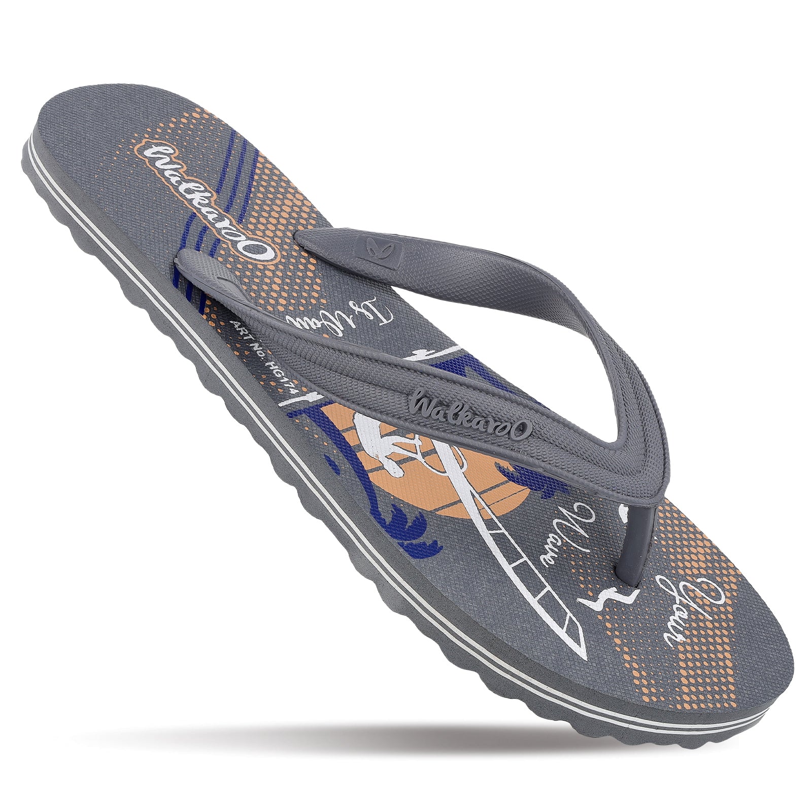 Men's Hawai Slippers - HG174 Grey White
