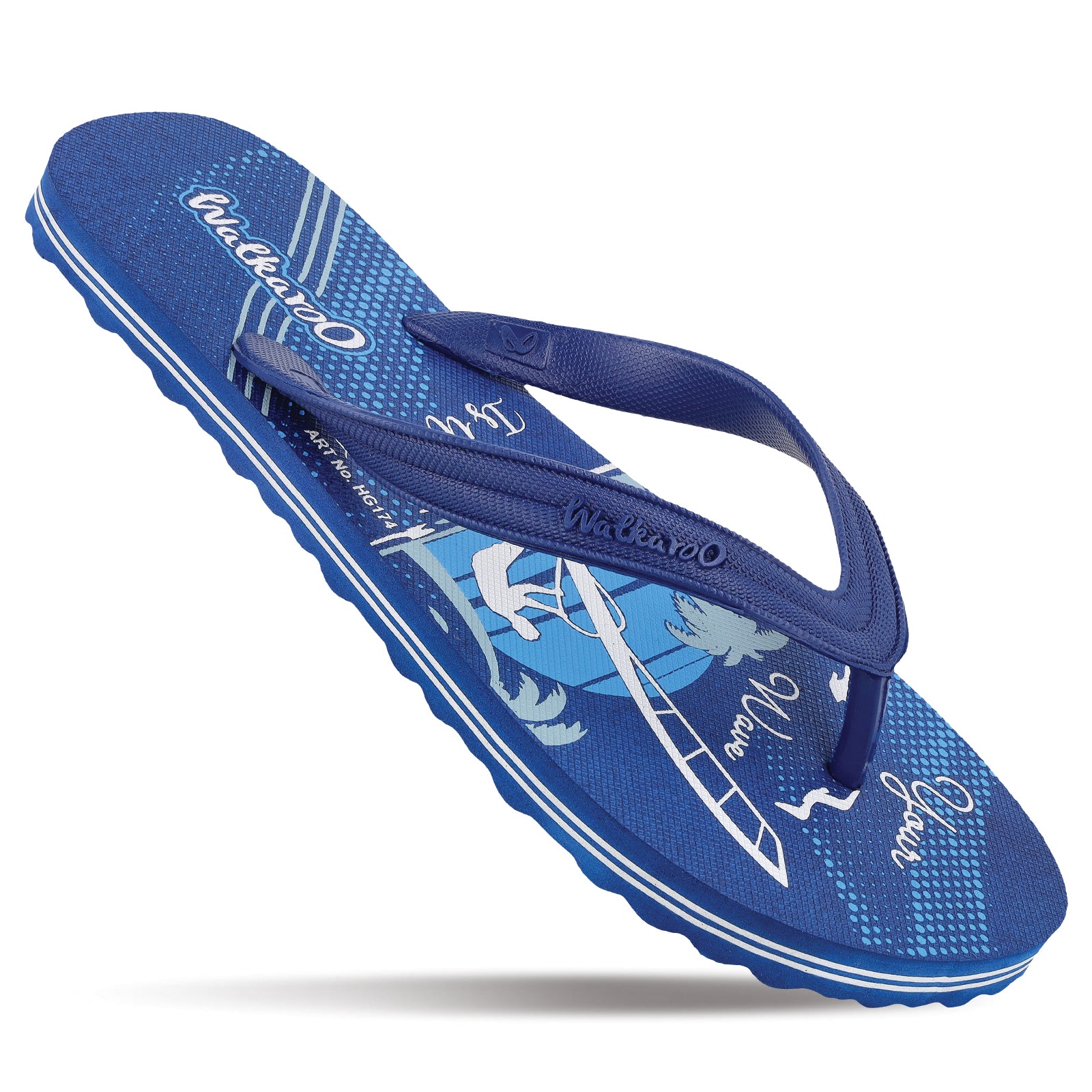 Men's Hawai Slippers - HG174 NavyBlue White