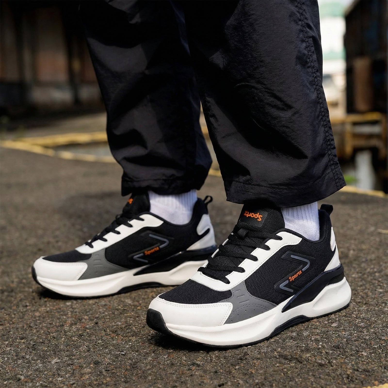Men's Lace-up Sports Shoes - SGE24010 Black
