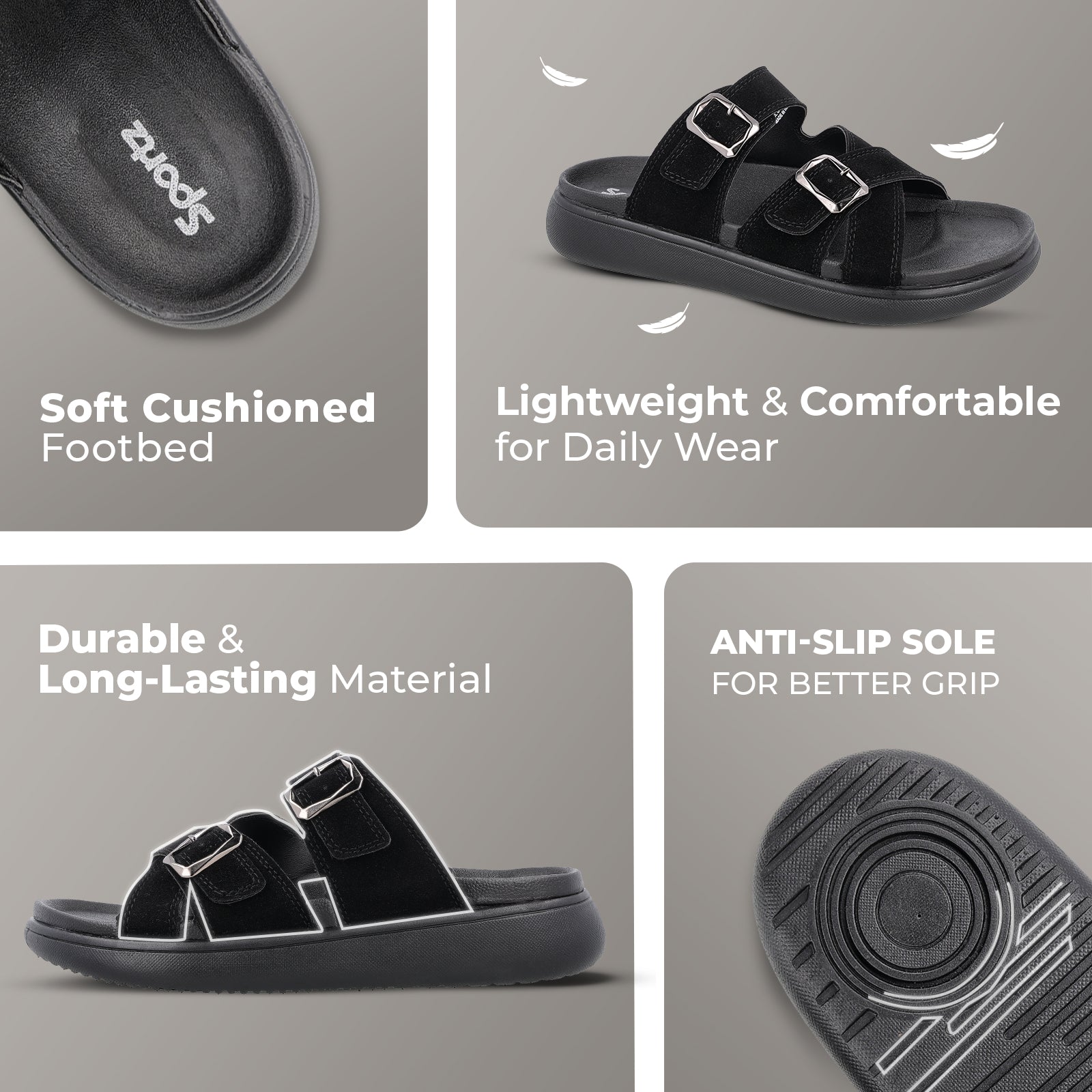 Men's Daily Wear Comfort Sandals - SGE28005 Black