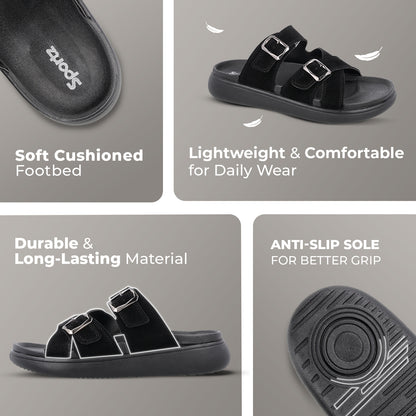 Men's Daily Wear Comfort Sandals - SGE28005 Black