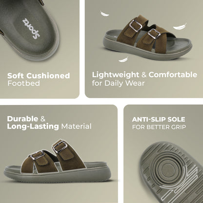 Men's Daily Wear Comfort Sandals - SGE28005 Olive