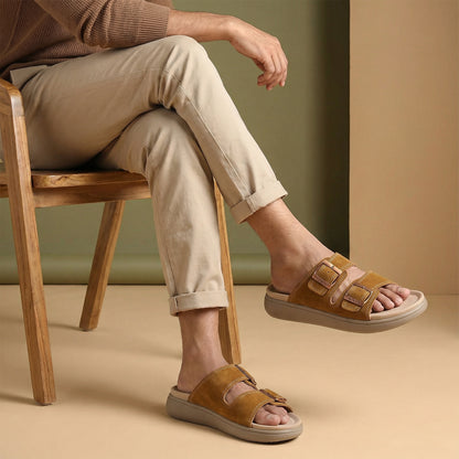 Men's Daily Wear Comfort Sandals - SGE28007 Beige