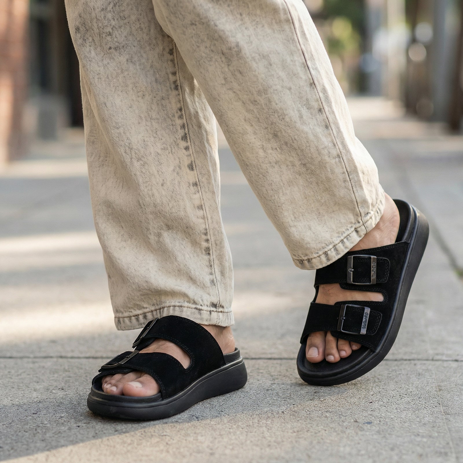 Men's Daily Wear Comfort Sandals - SGE28007 Black