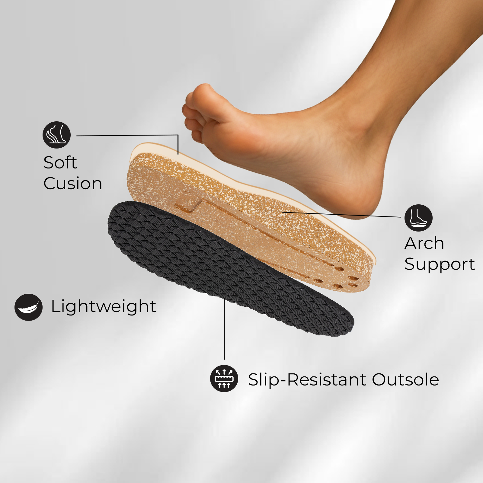 Men's Comfort Sandals - WGE53242 Black