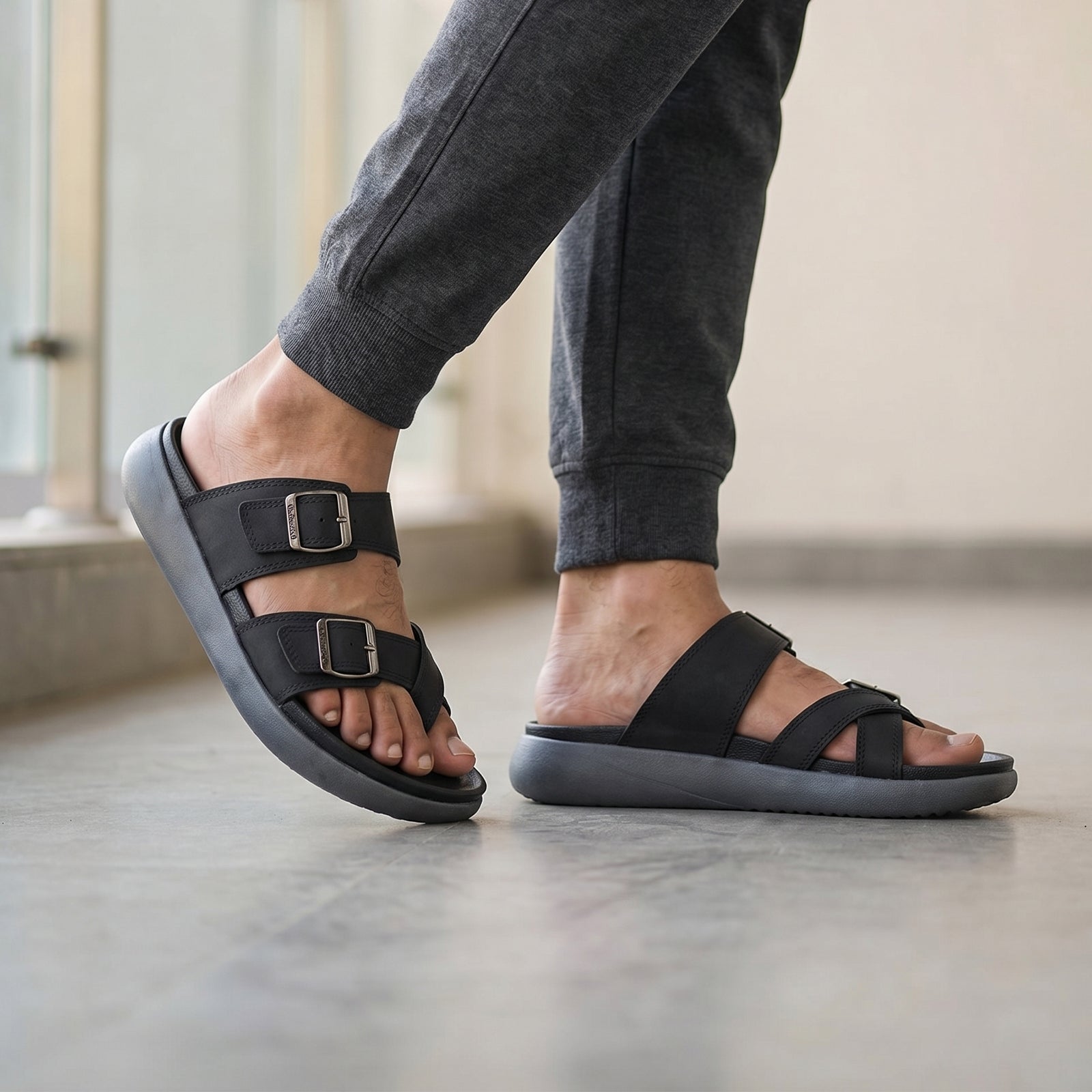 Men's Daily Wear Comfort Sandals - WC4483 Black