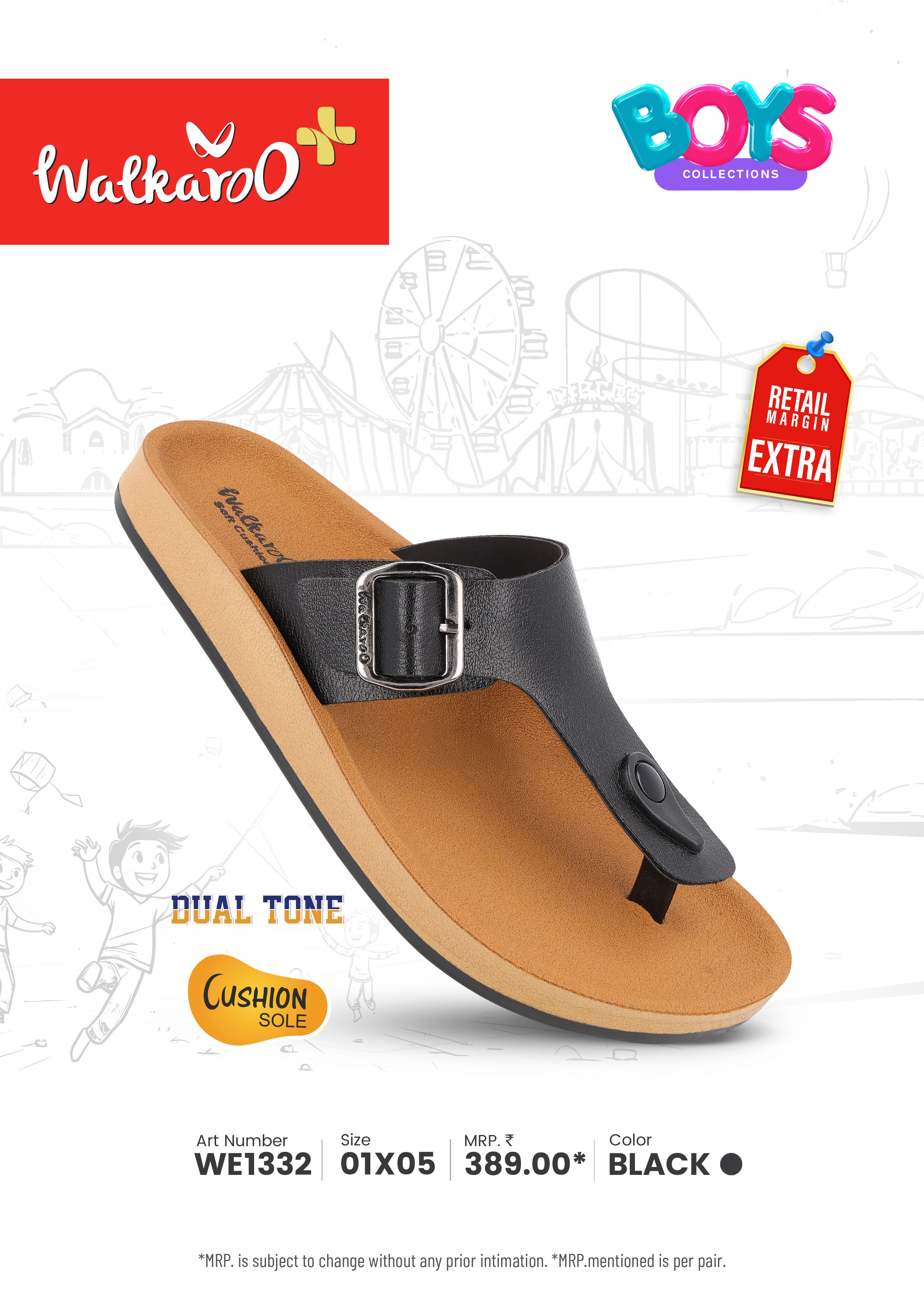 Boy's Daily Wear Sandals  - WE1332 Black