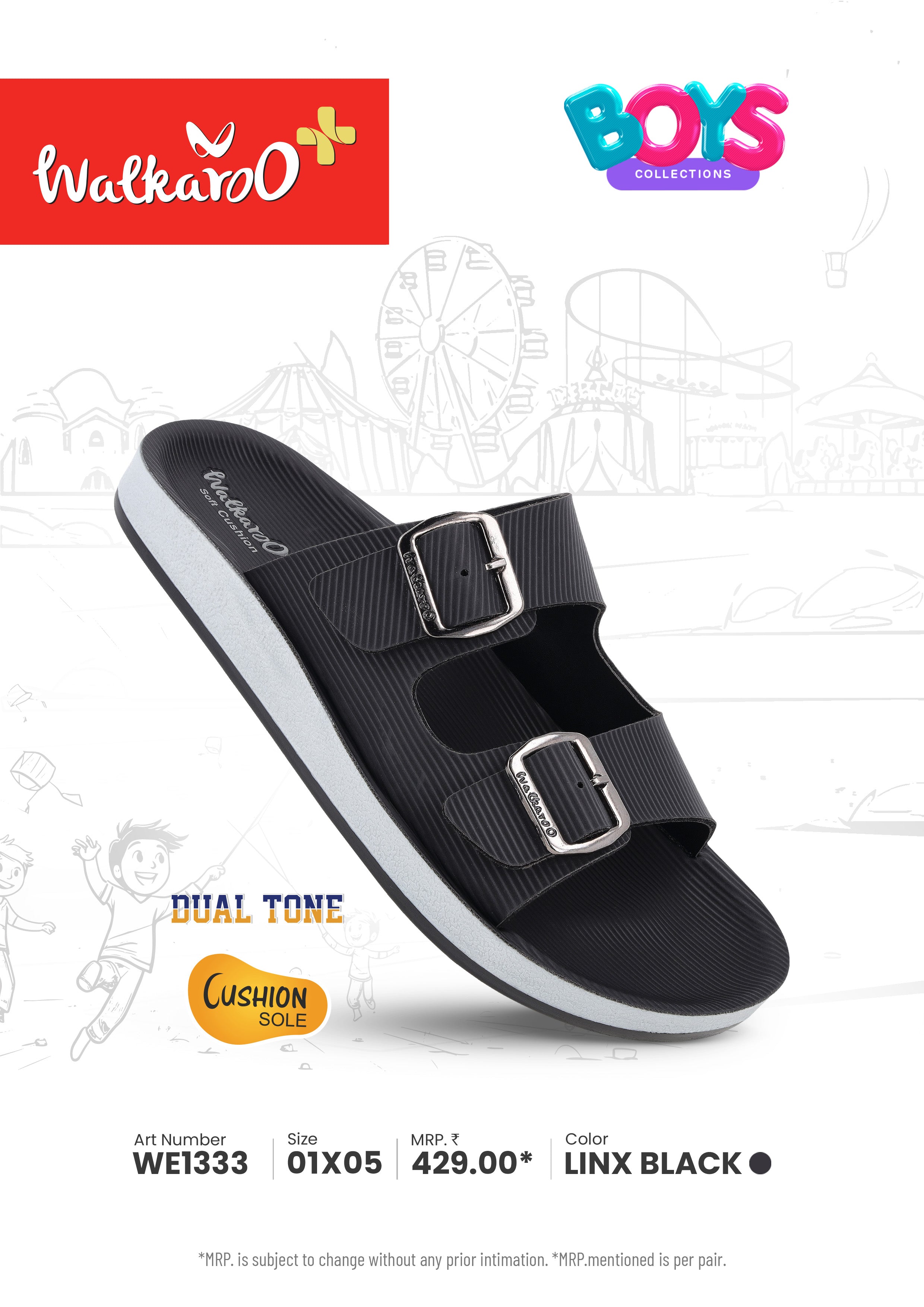 Boy's Daily Wear Sandals  - WE1333 Linx Black