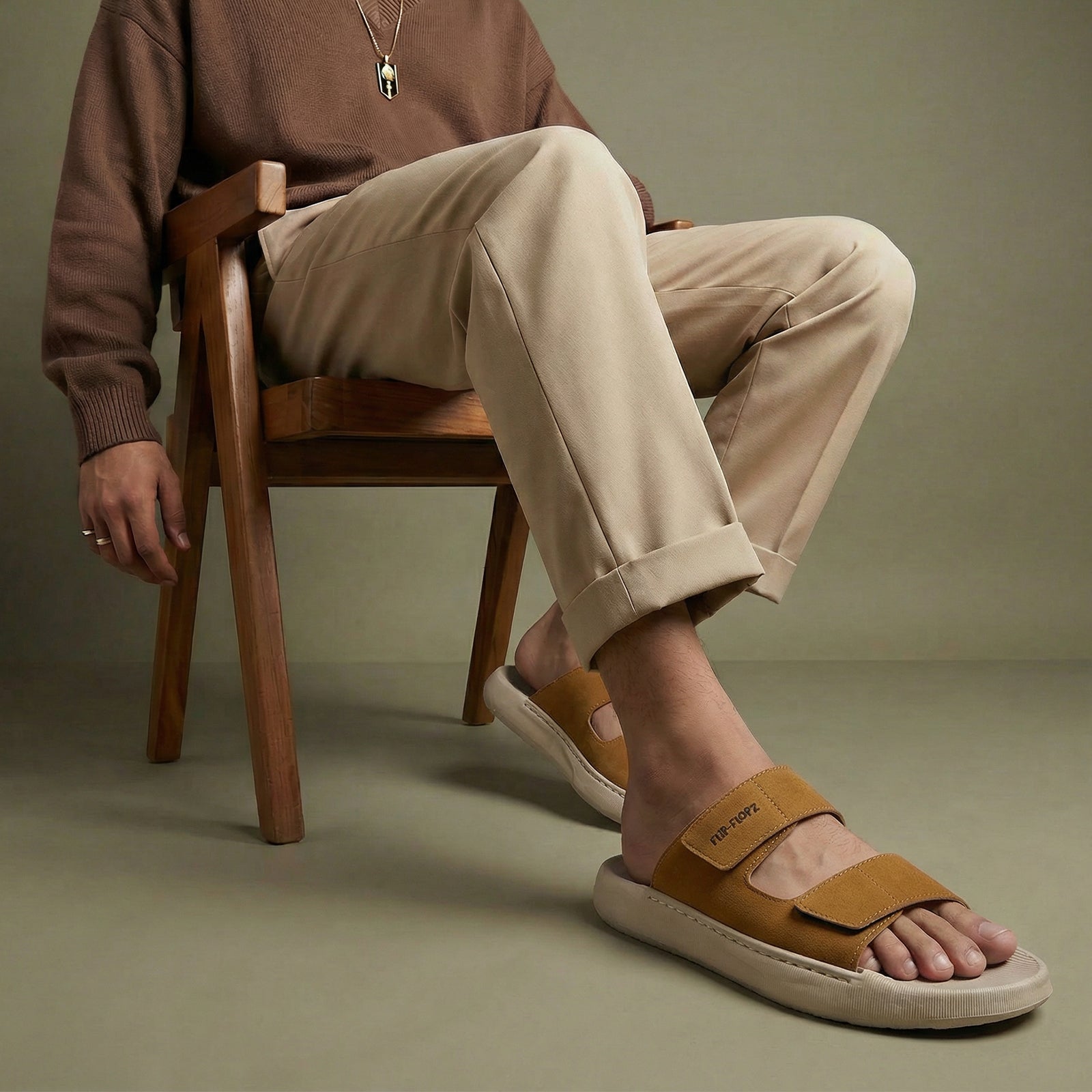 Men's Daily Wear Sandals - WE8821 Greige Tan