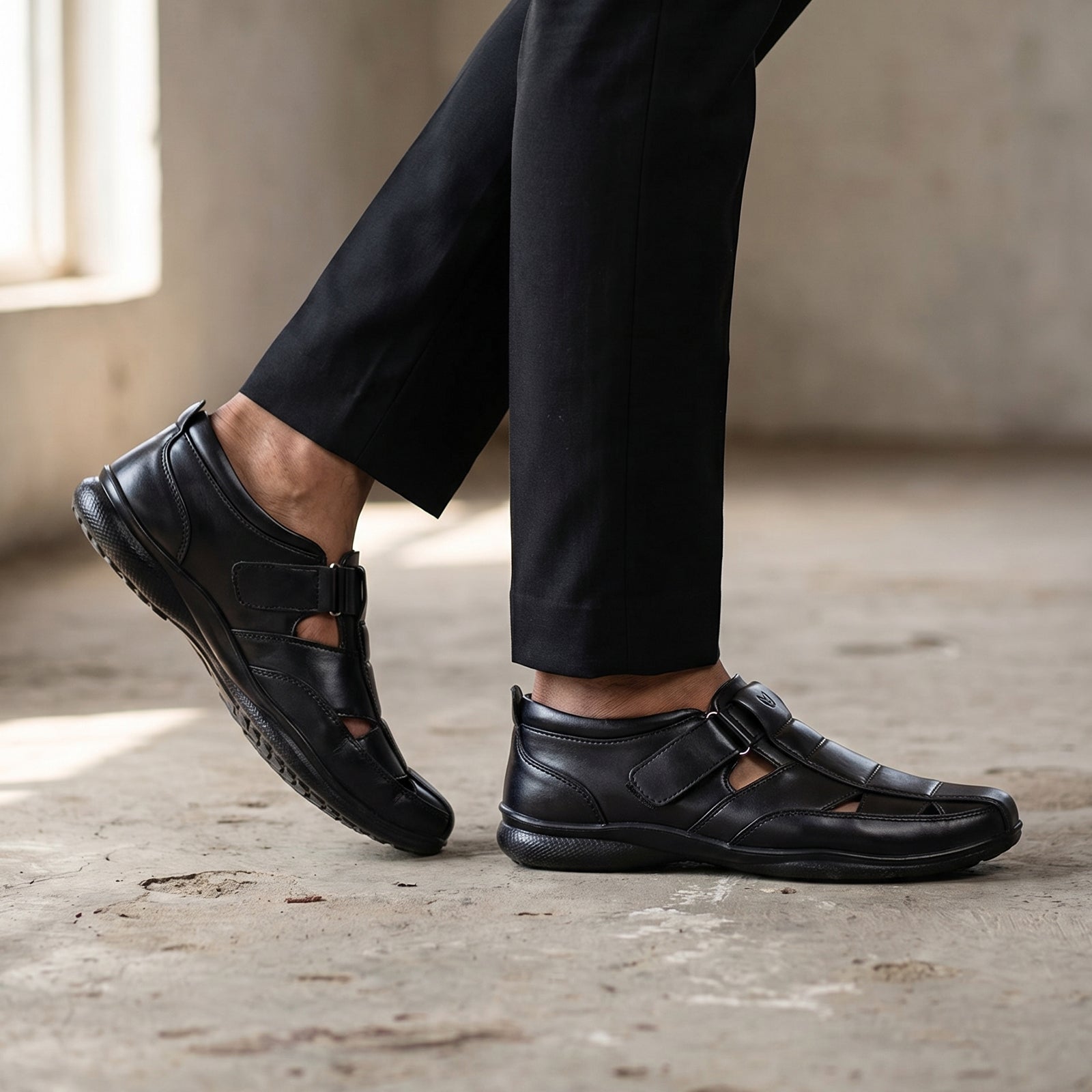 Men's Roman Sandals  - WF6255 Black