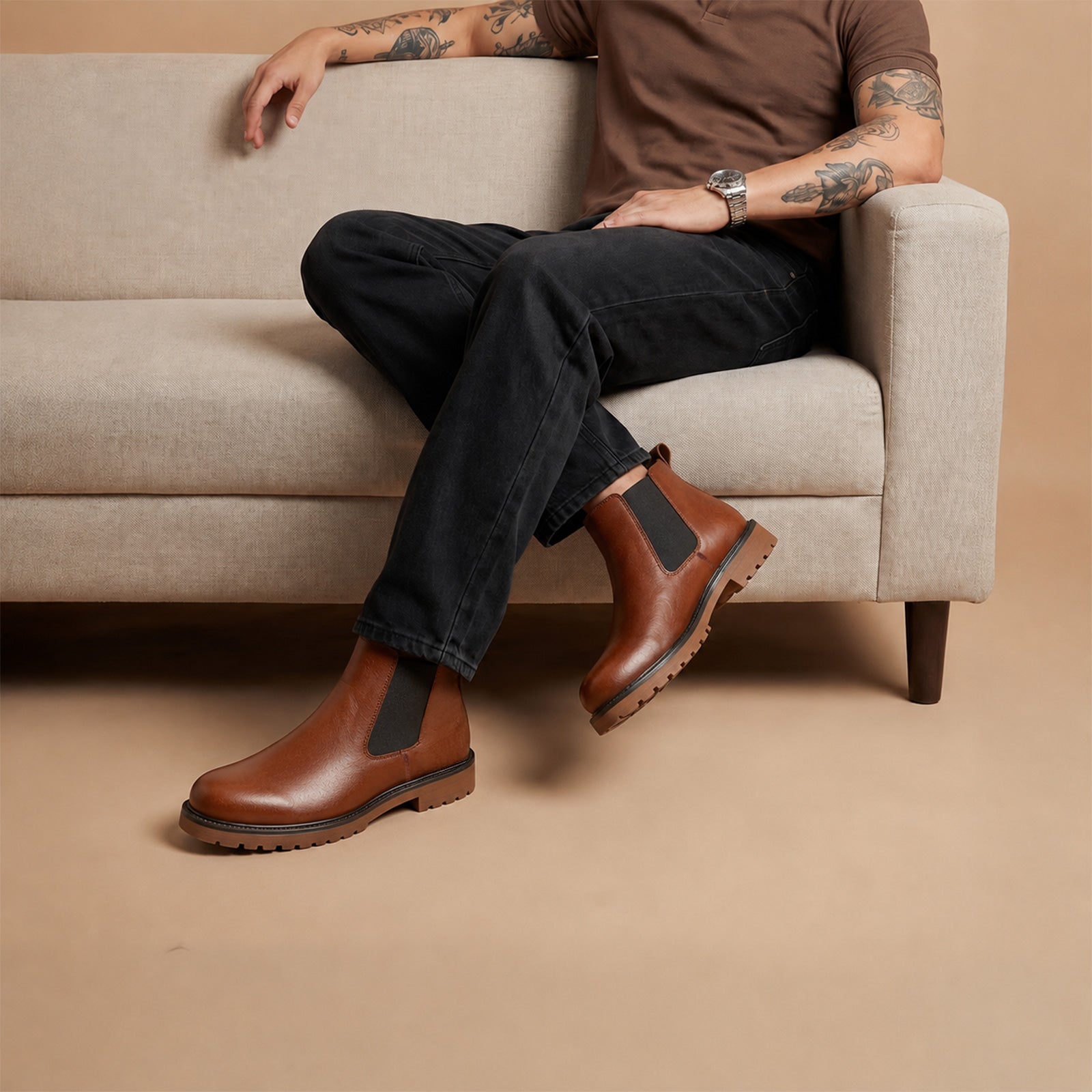 Men's Chelsea Boots - WGE26701 Brown