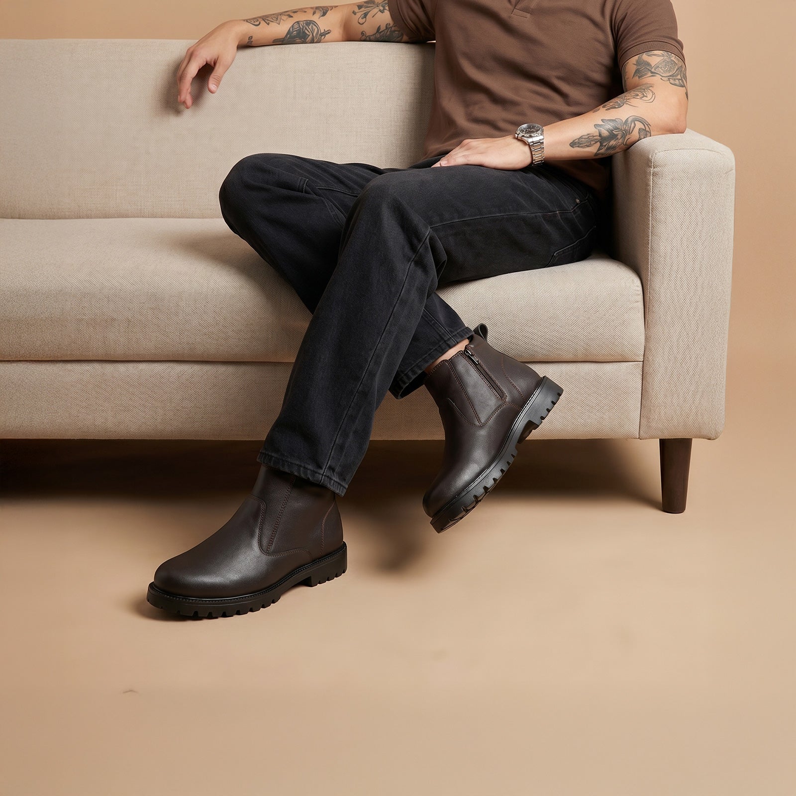 Men's Chelsea Boots - WGE26702 Brown