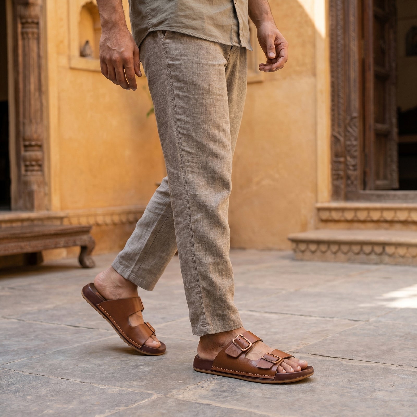 Men's Daily Wear Comfort Sandals - WGP53189 Tan