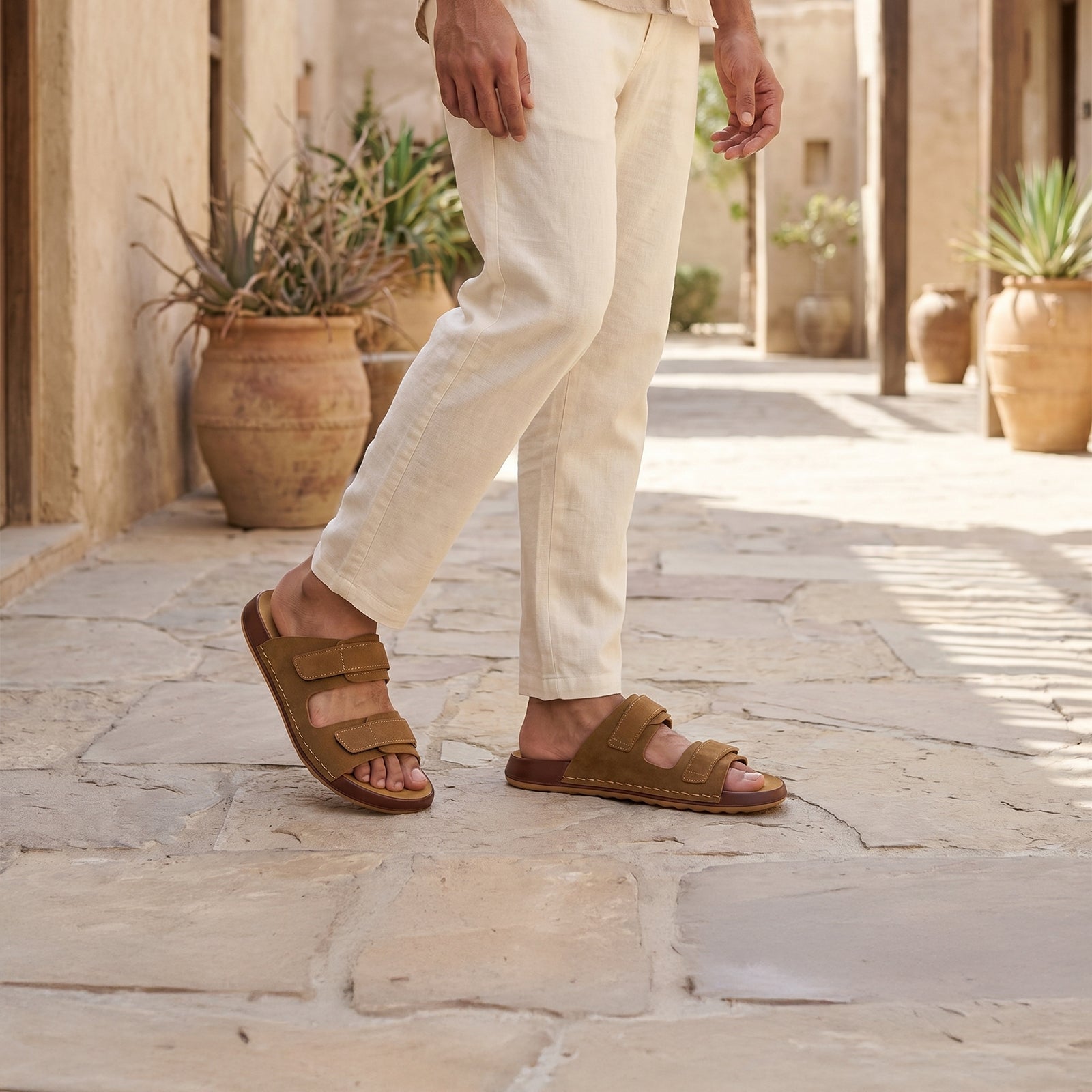 Men's Daily Wear Comfort Sandals - WGP53283 Tan
