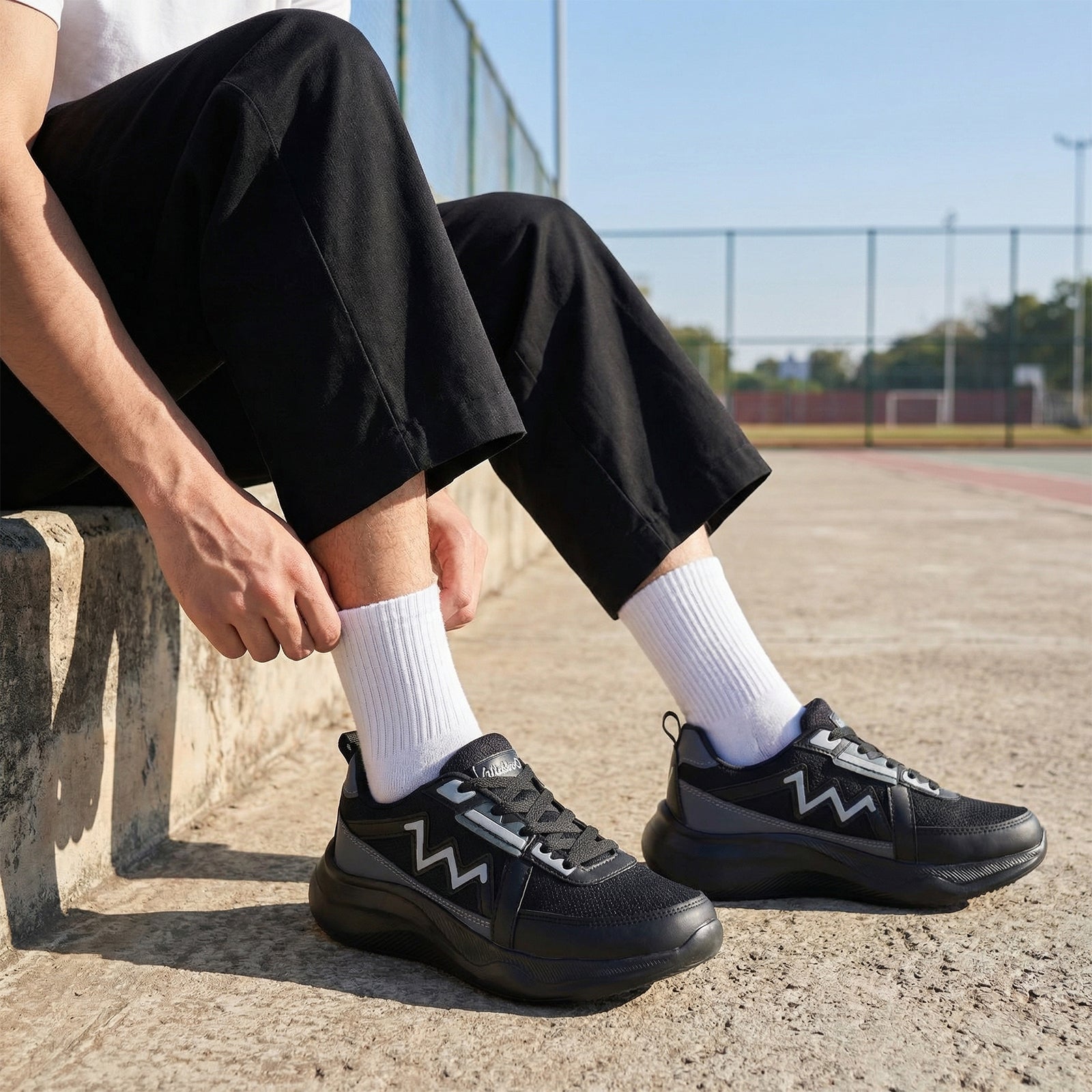 Men's Lace-up Sports Shoe -ONG97006 Black Grey