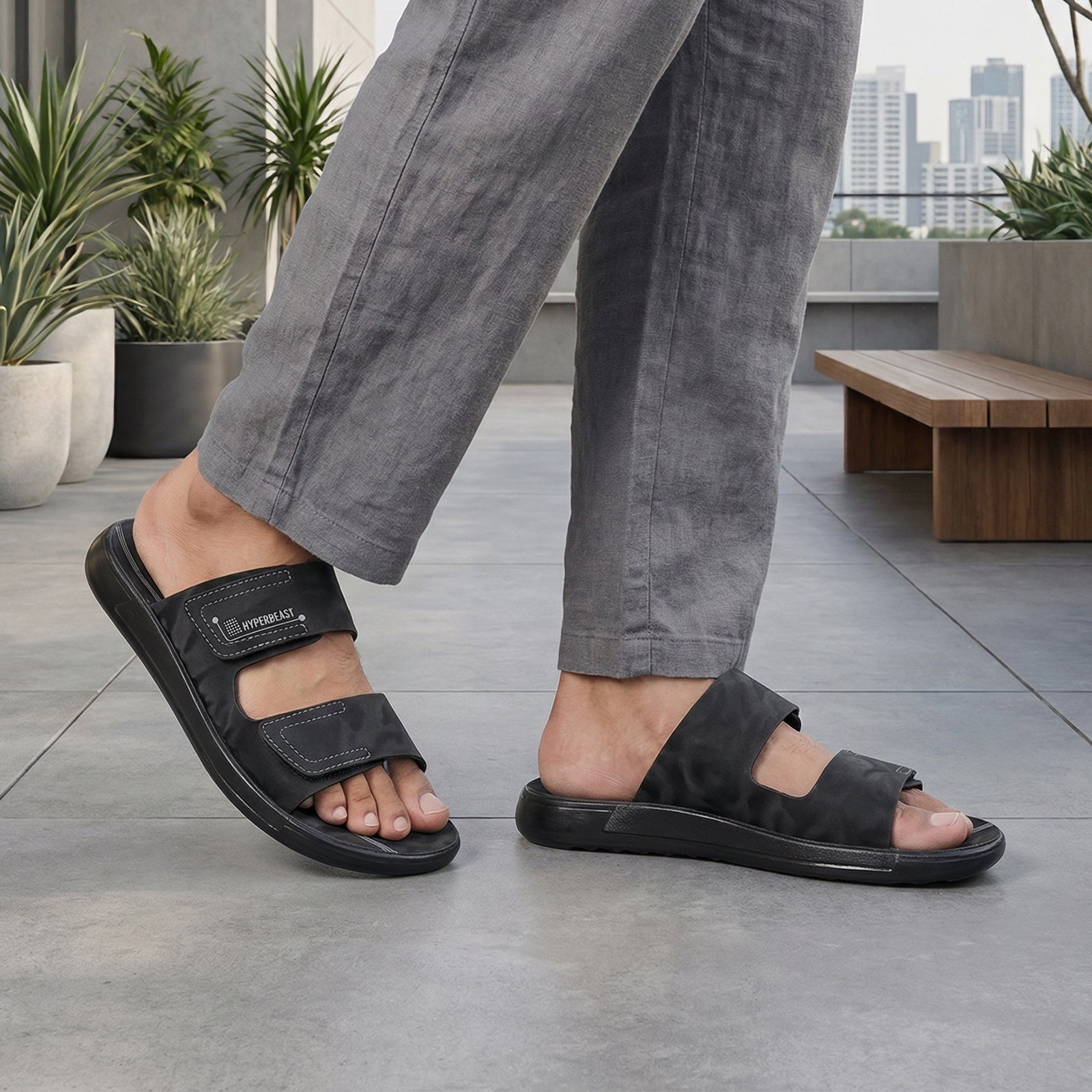 Men's Daily Wear Sandals - WGR53156 Black