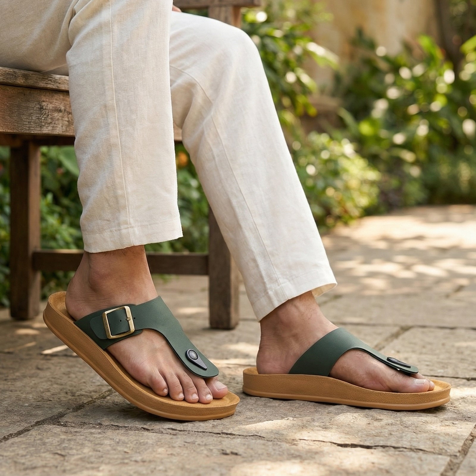 Men's Daily Wear Sandals - WGR53246 Dark Green